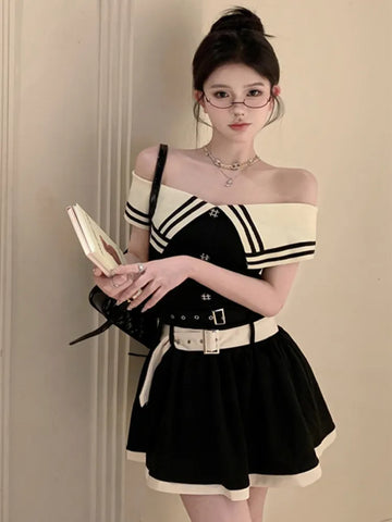 High Street Newest 2023 Korean Sweet Elegant Fashion Knitting Dress For Women Sleeveless Sexy Summer Dress Party Sweater Dresses